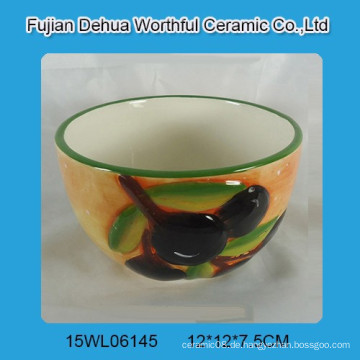 Handgemalt Keramik Schüssel mit Oliven-Design für Küche